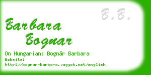 barbara bognar business card