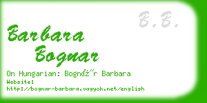 barbara bognar business card